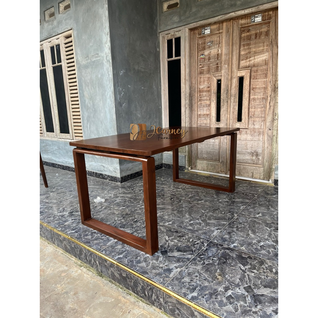 CUSTOM SET MEJA MAKAN MINIMALIS MODERN MARBLE