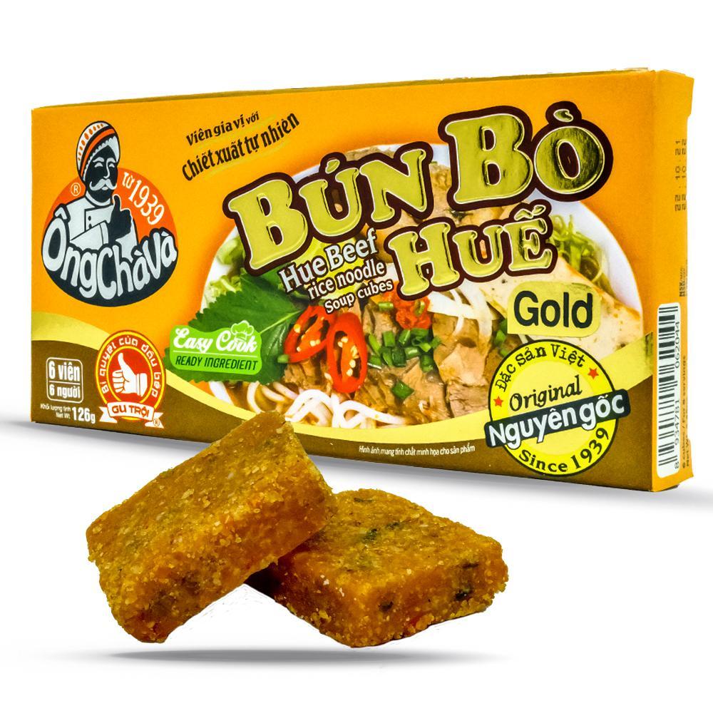 

OngChava Bun Bo Hue Gold Seasoning Spice Powder Hue Beef Rice Noodle Condensed Stock Cube Spicy Beef Kaldu Mie Sapi Pedas Vietnam