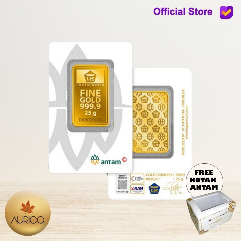 PROMO Logam Mulia Antam Press ( LM ) 25GR 25GRAM (FREE KOTAK ANTAM)