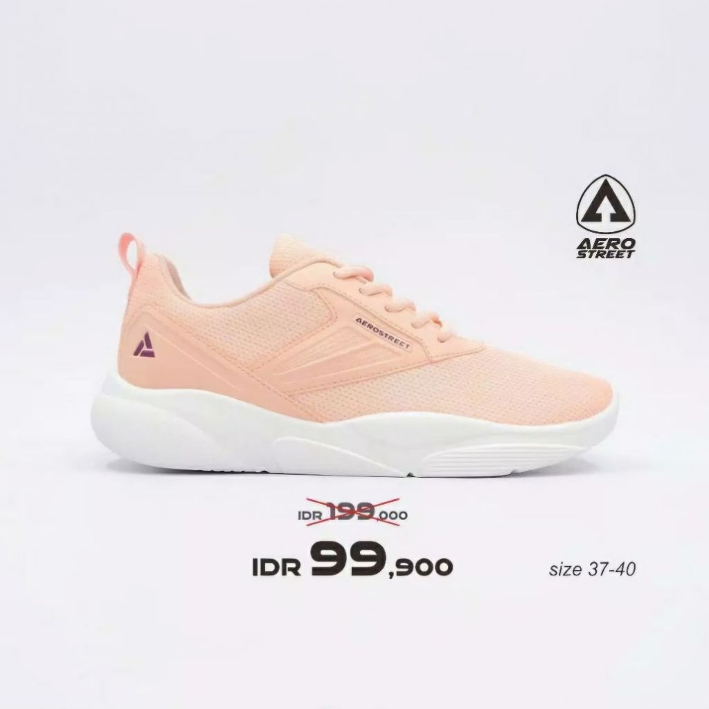 [preloved] sepatu aerostreet Audrey Putih Peach no. 37