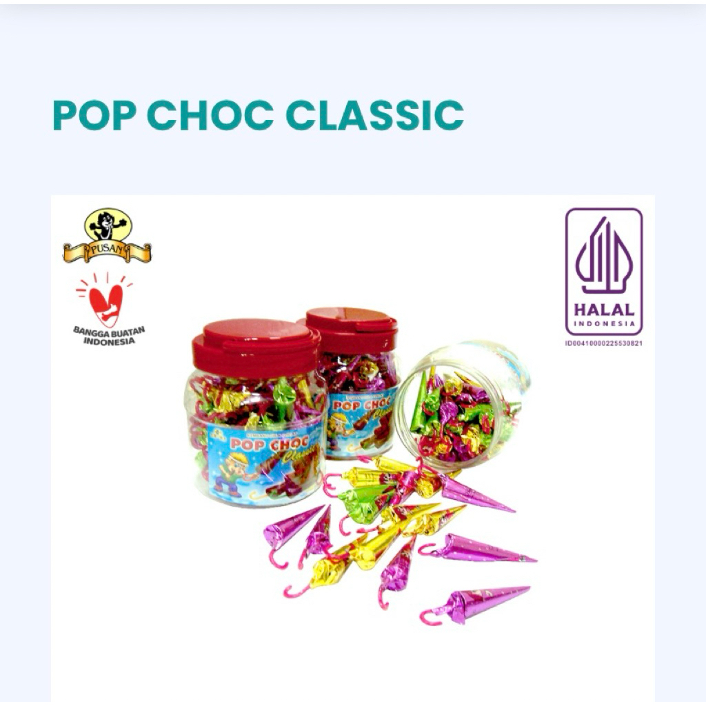 

POP CHOCO CLASSIC COKLAT PAYUNG PUSAN ISI 50PCS