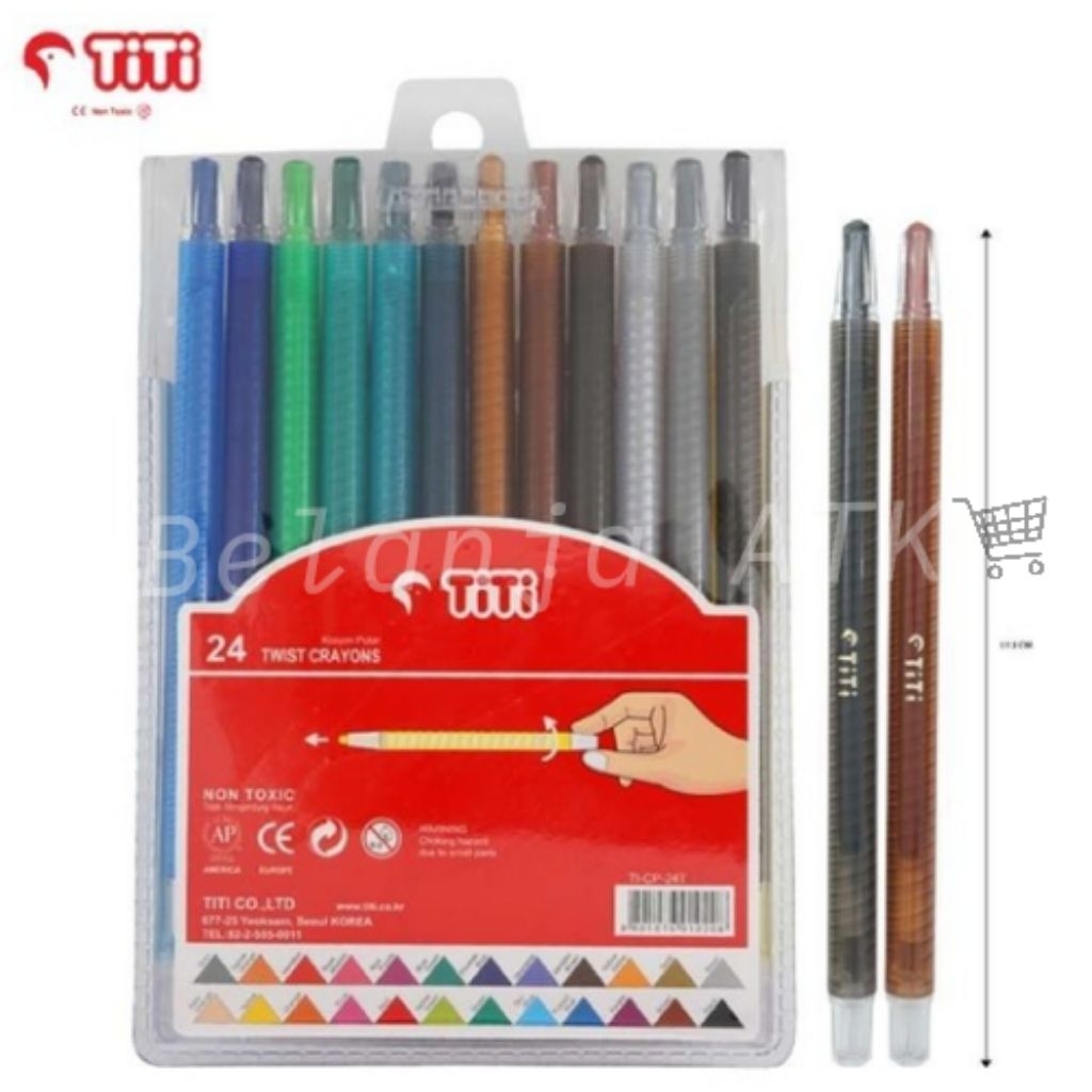 

[satuan] Crayon Puter warna warni / Titi Oil puter 12 dan 24 warna
