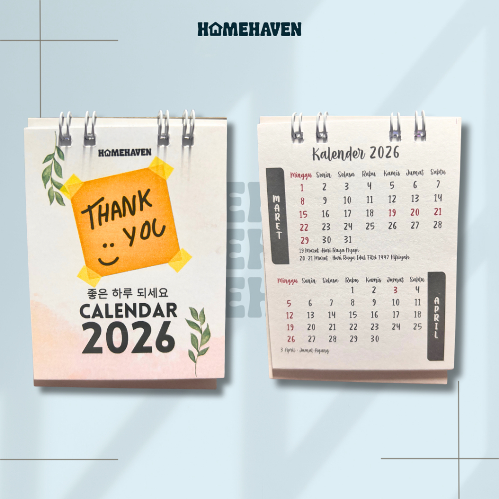 

HOMEHAVEN Kalender Mini 2026 BONUS UNTUK PEMBELIAN DIATAS 50K