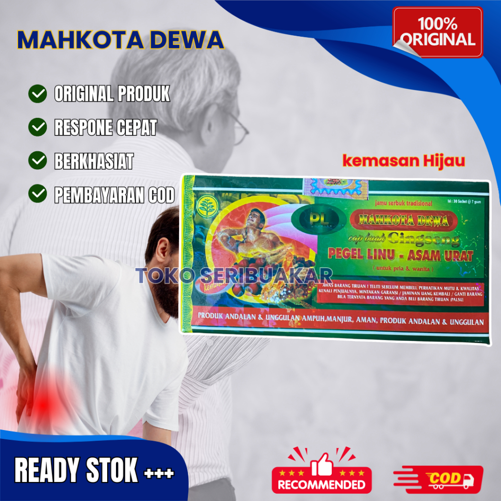 

Mahkota Dewa Kemasan Hijau Herbal Asam Urat Original