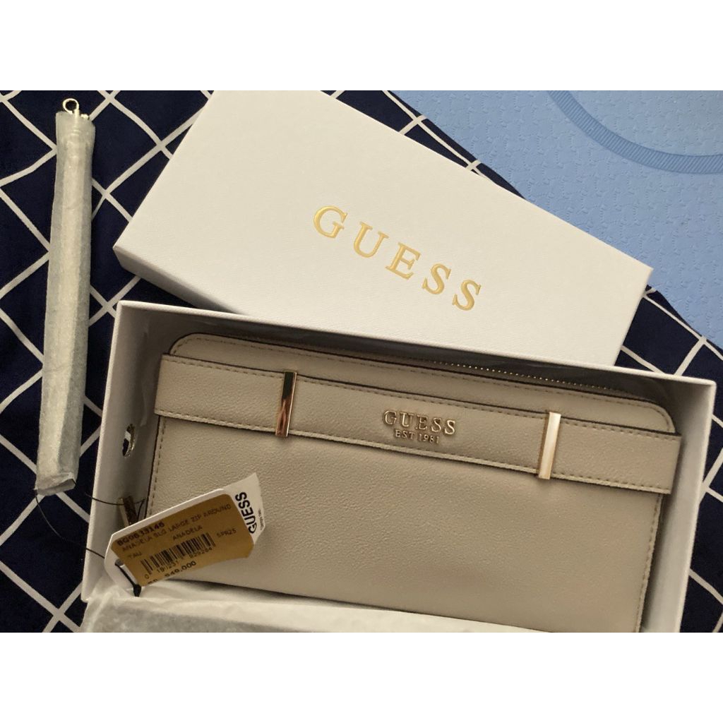 guess wallet dompet anadela slg large zip around