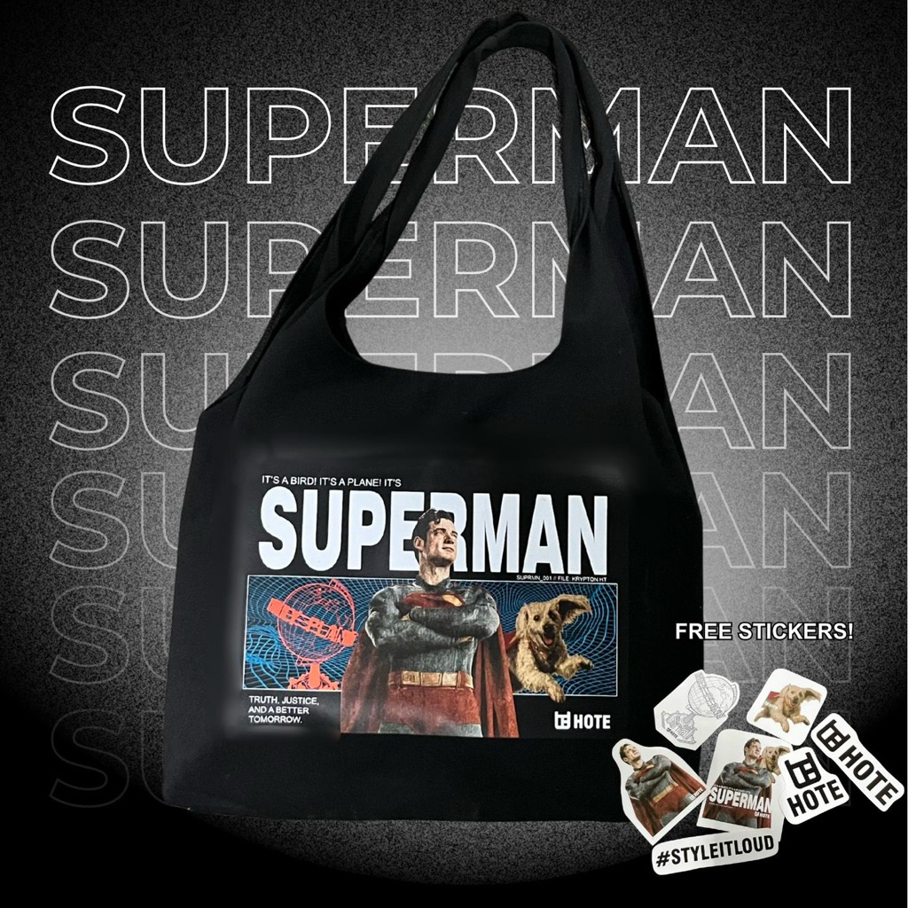HOTE - Totebag | Kanvas | Superman | Sling Bag | Korean style