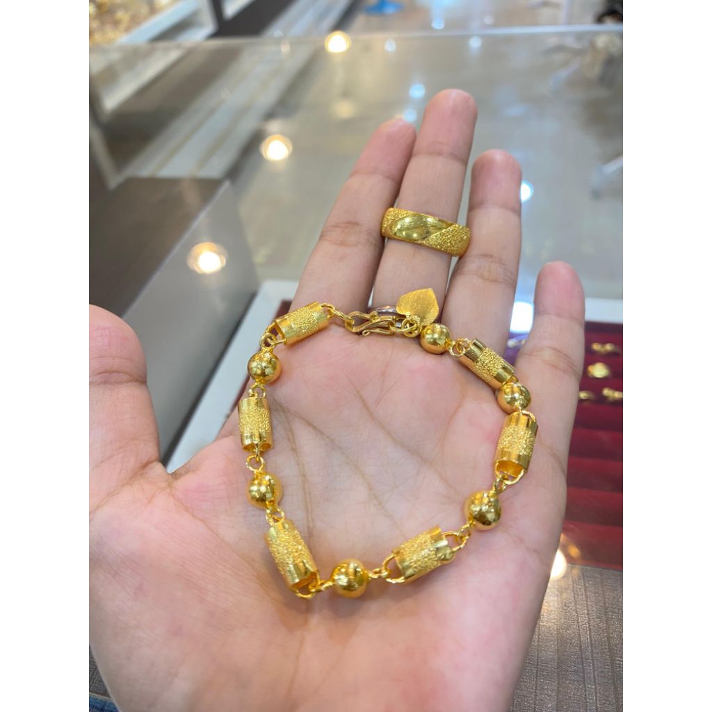 gelang set cicin lapis emas khas aceh