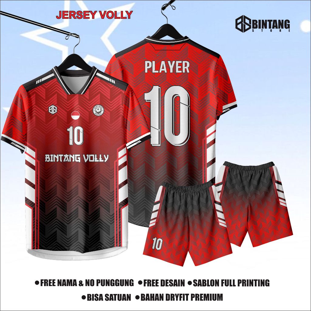 jersey volly baju volly baju volly pria wanita gratis nama nomor punggung