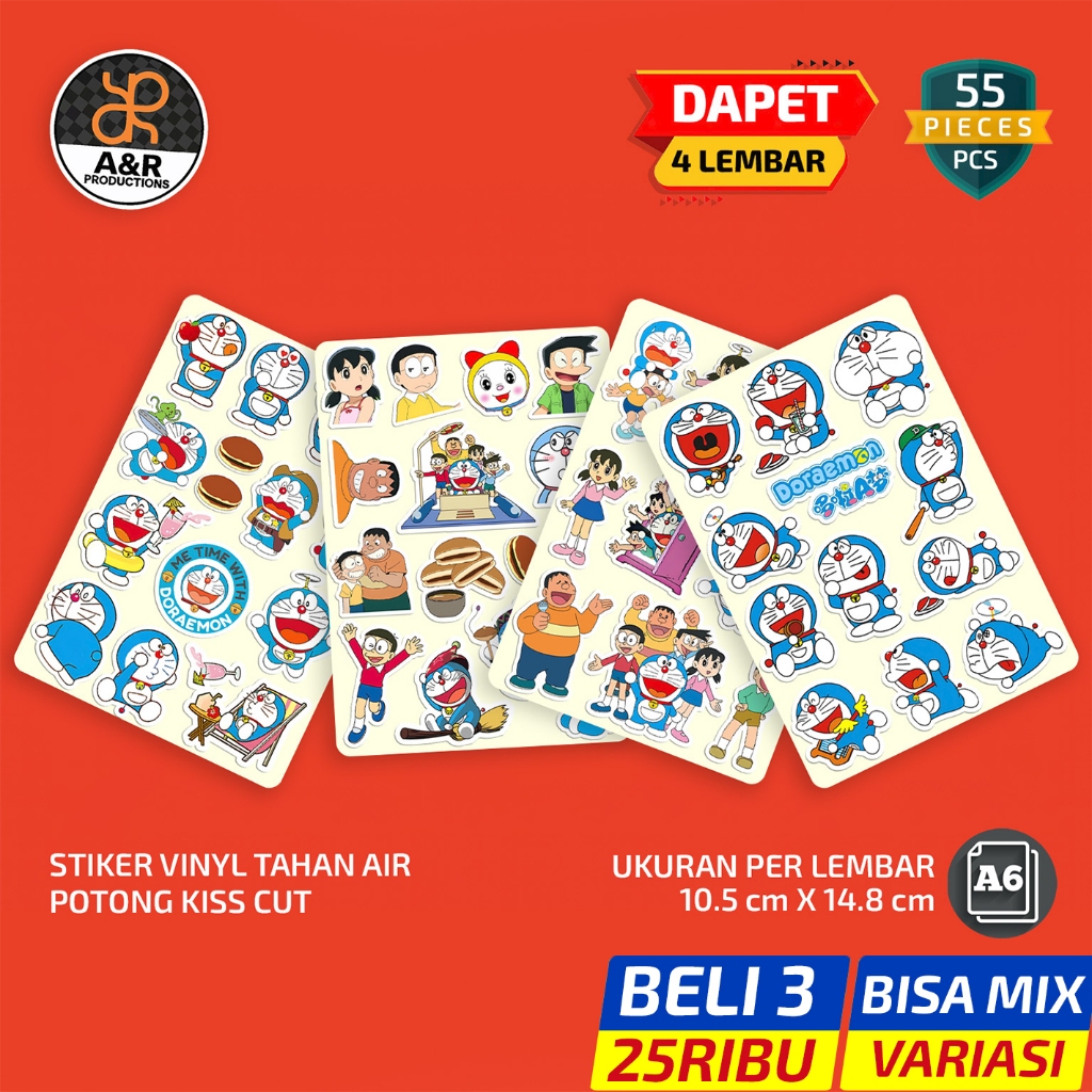 

Stiker Doraemon Lucu, Potong Pola Kiss Cut – Vinyl Tahan Air, Siap Tempel