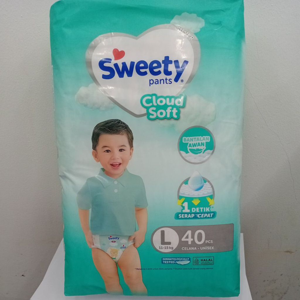 SWEETY PANTS SILVER - PAMPERS L 40pcs