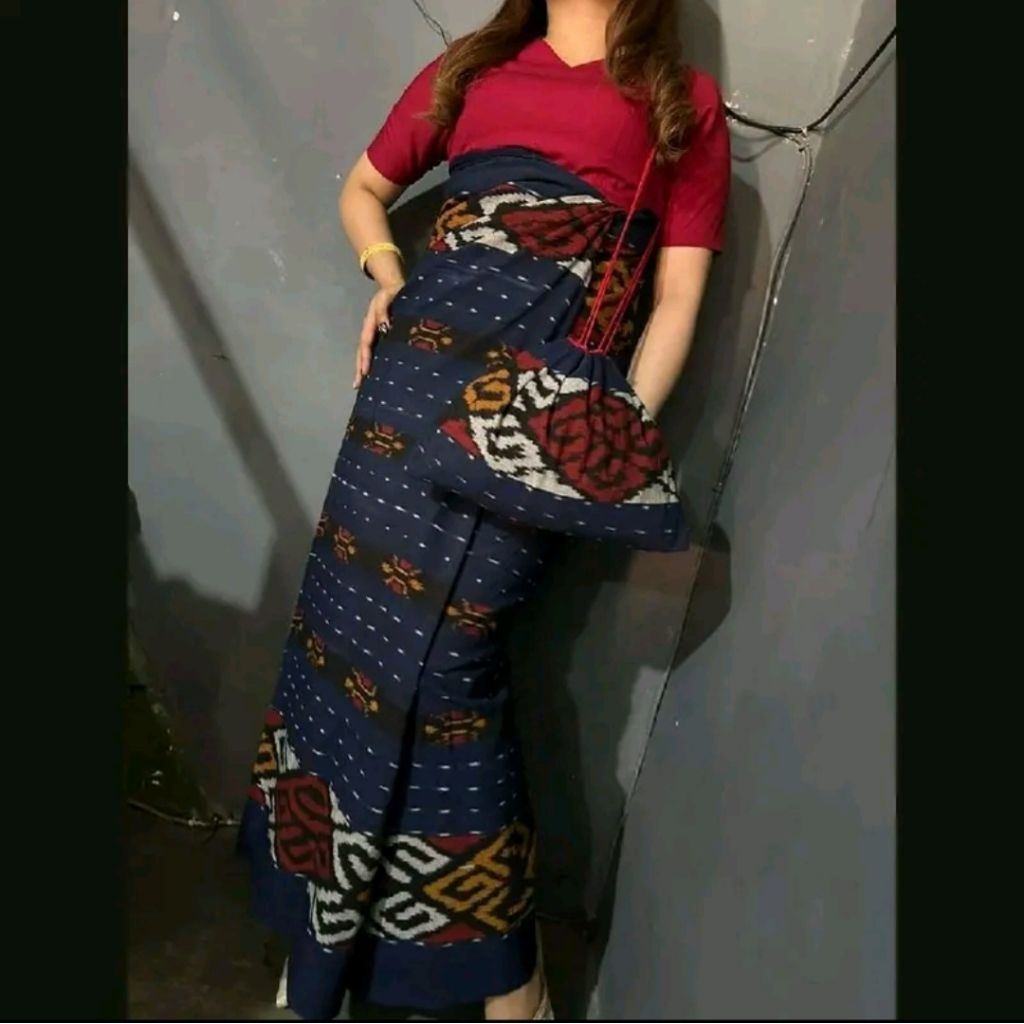 [Baju+Sarung Blanket+Tas Sepuk] - Setelan Wanita Toraja Ntt Floress Tenun Asli Jepara