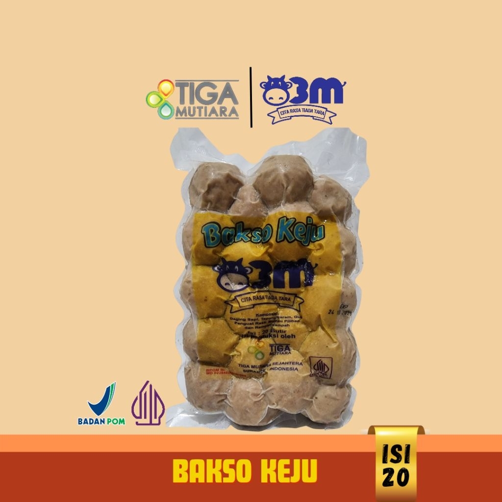 

BAKSO / BAKSO KEJU TIGA MUTIARA bakso sapi isi keju 20 pcs