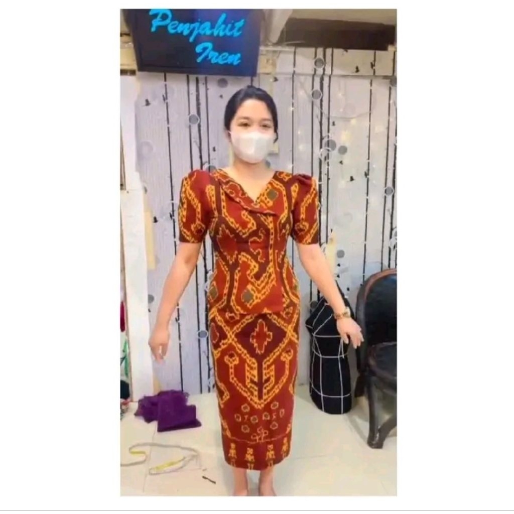 [Baju+Rok] - Setelan Wanita Tenun Toraja Ntt Flores Tenun Asli Jepara - Tenun Tebal