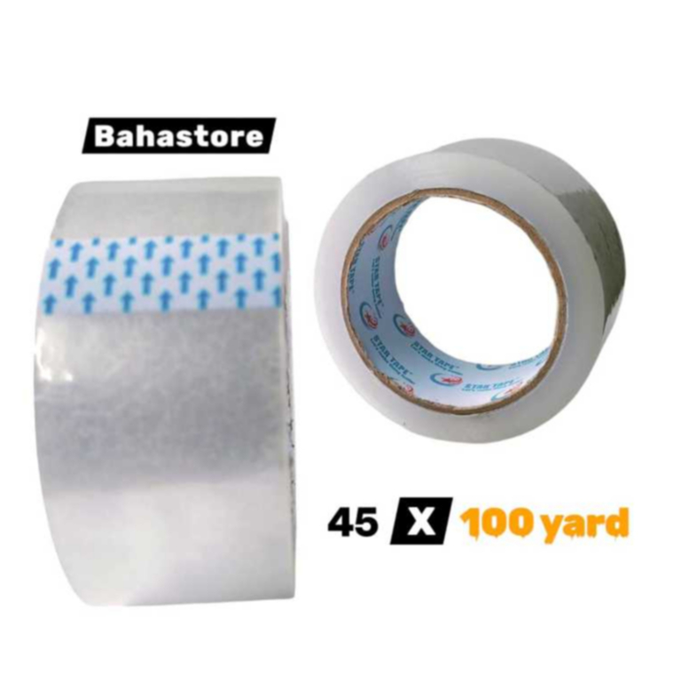 

1 { PCS } Lakban STAR TAPE Bening ( Putih )100 Yard x 45mm Lengket Kualitas Terbaik
