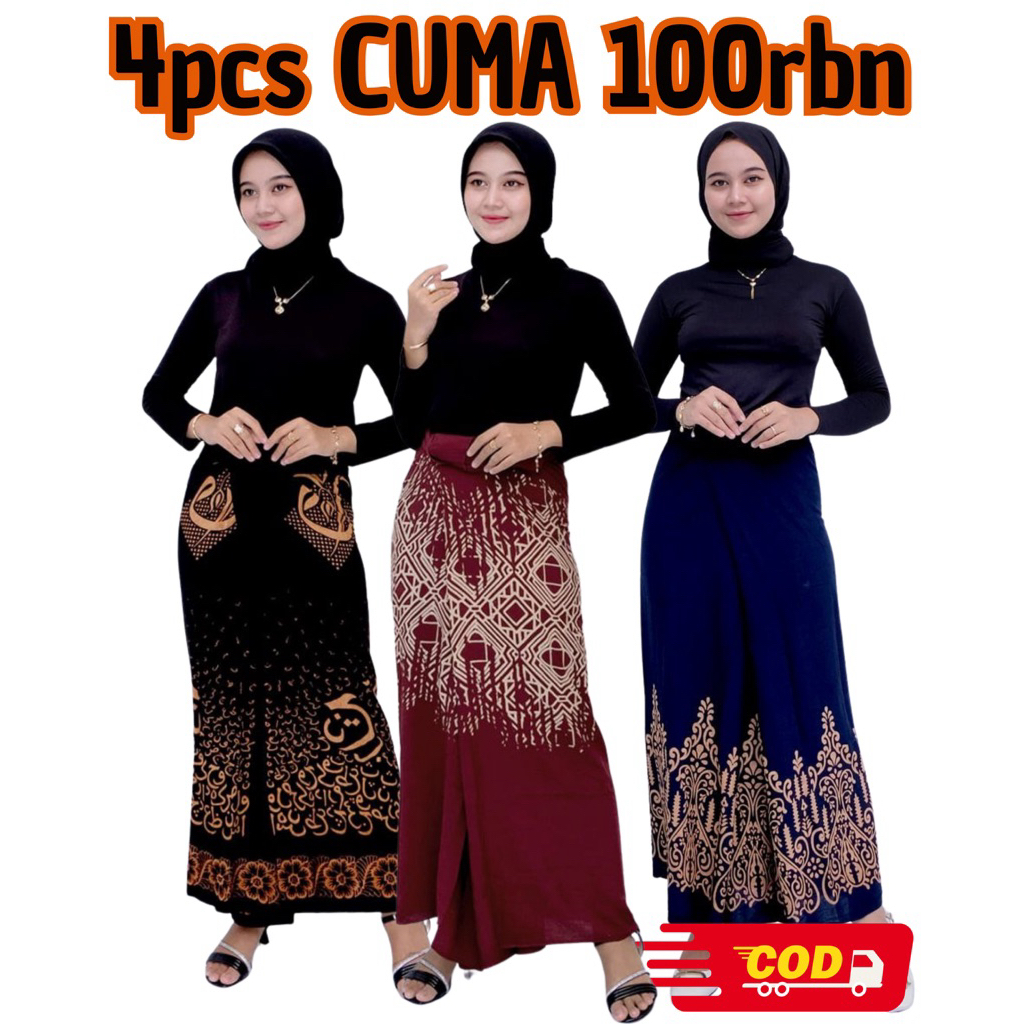 Sarung Wanita 100 Ribuan Dapat 4PCS Sarung Batik Wanita Bahan Rayon Sarung Untuk Santriwati Pondok
