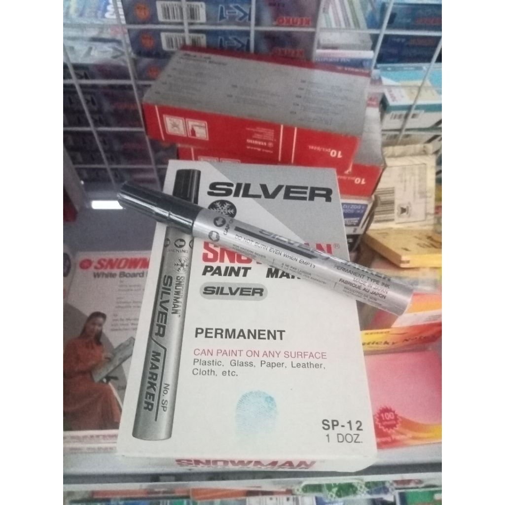 

spidol permanen snowman warna silver 1 pcs
