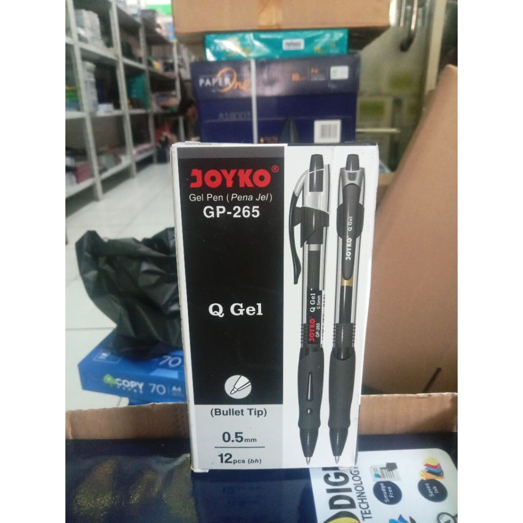 

Pulpen Q Gel joyko 0.5mm GP-265 hitam 1 pack isi 12 pcs