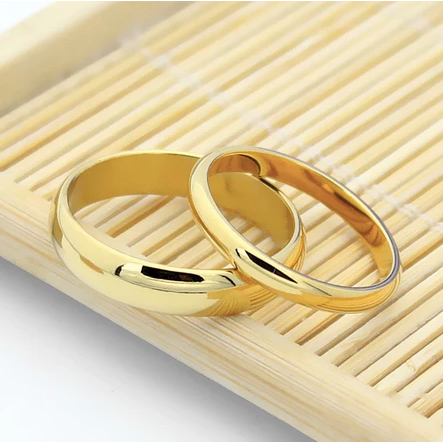 KOZMIA - CINCIN COUPLE TITANIUM GOLD POLOS | Cincin Couple / Tunangan / Nikah / Pasangan / kawin / T