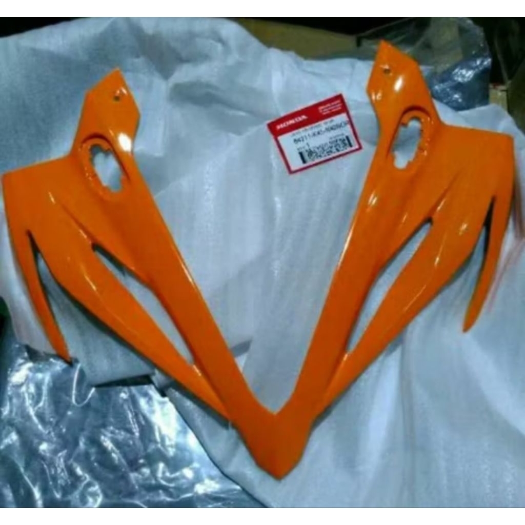 cover tameng batok kedok panel kepala lampu cbr 150 r led k45g orange oranye repsol ori ahm