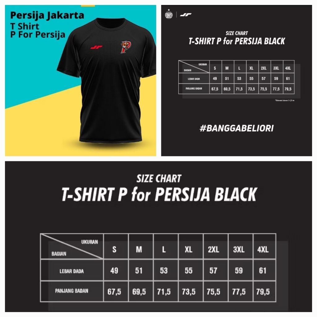 (SIZE S M XXL) kaos t-shirt tee p for persija original