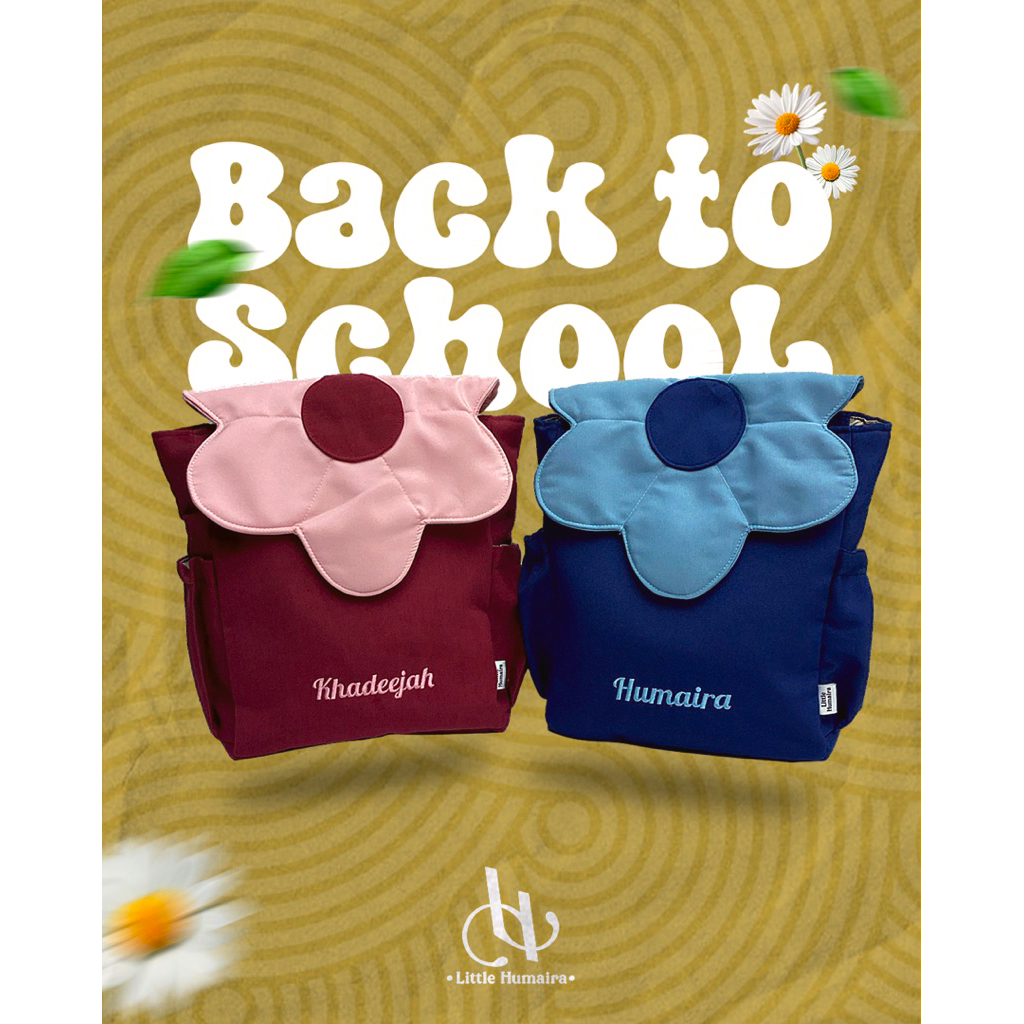 Bloomy Backpack Bordir Custom Nama -  Tas Punggung Anak