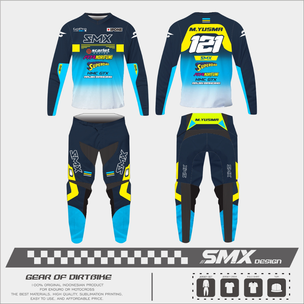 SMX DESIGN - Jersey Trail Custom Jersey set Trail Motocross Adventure Grastraks GTX