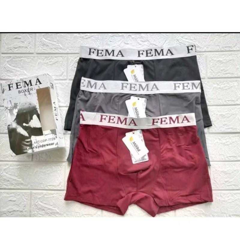 3 Pcs Celana Dalam Pria Dewasa Boxer Fema 7728 / CD Pria Fema