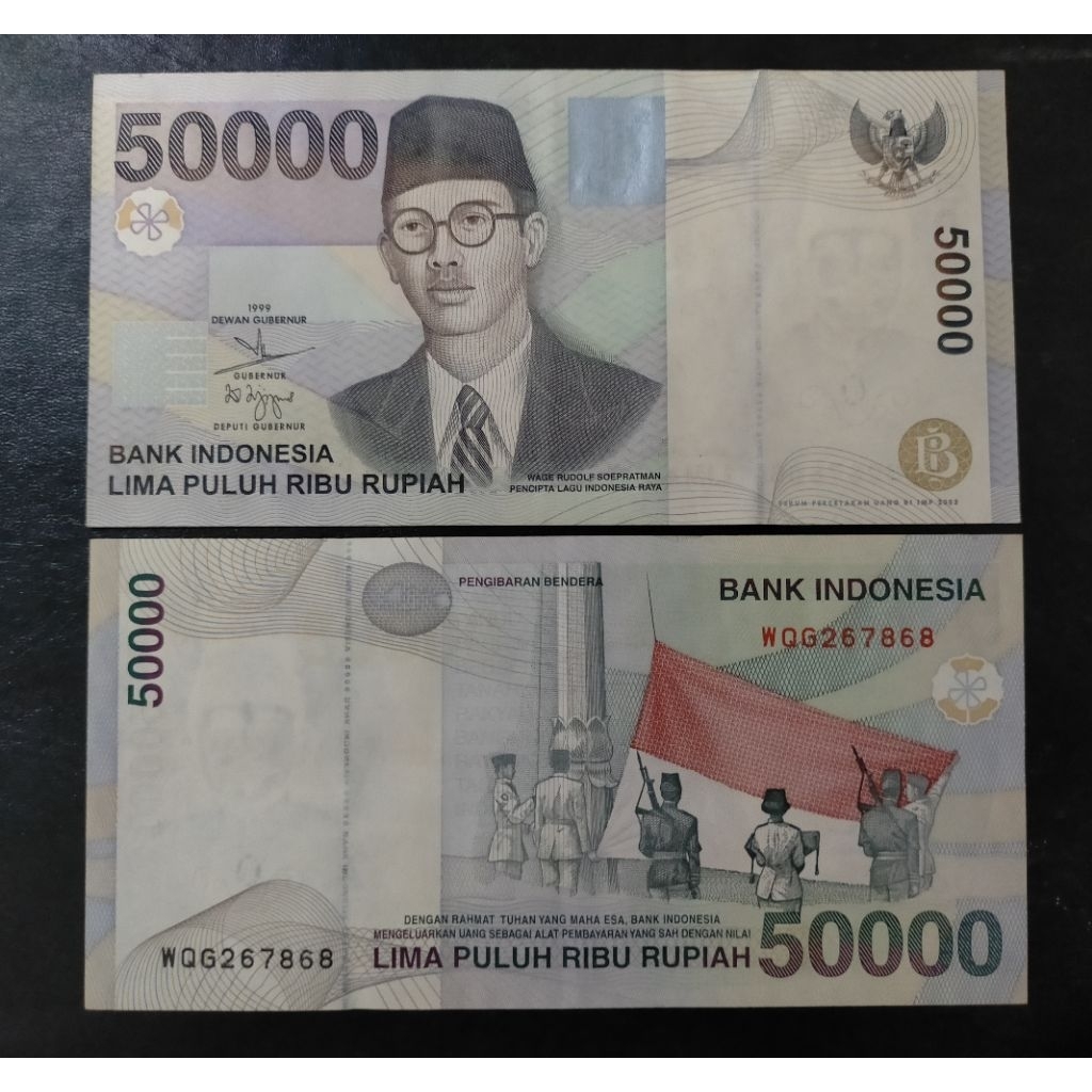 Gress/Baru uang kuno 50000 wr. Supratman 1999