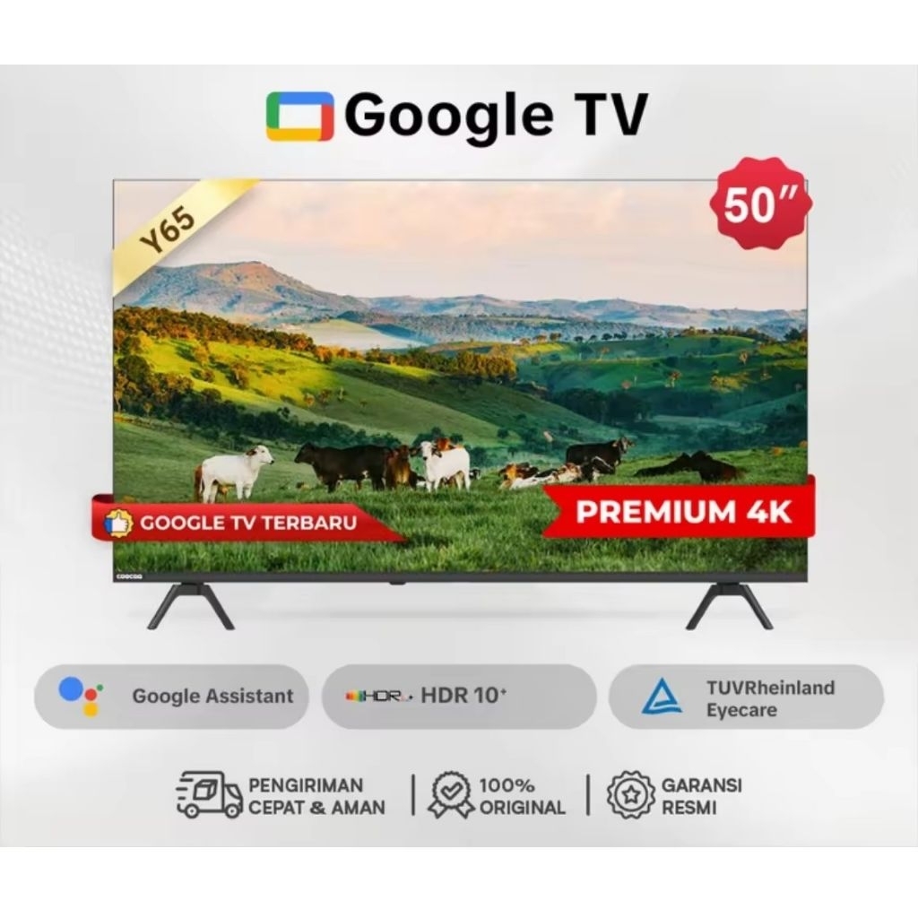 NEW COOCAA 50 inch GOOGLE TV-4K UHD-Dolby Audio  (COOCAA 50Y65)