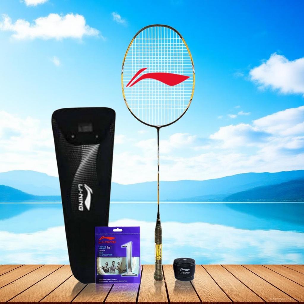 Raket Badminton Lining Turbo 99 Bonus Komplit Raket Lining Original Turbo 99