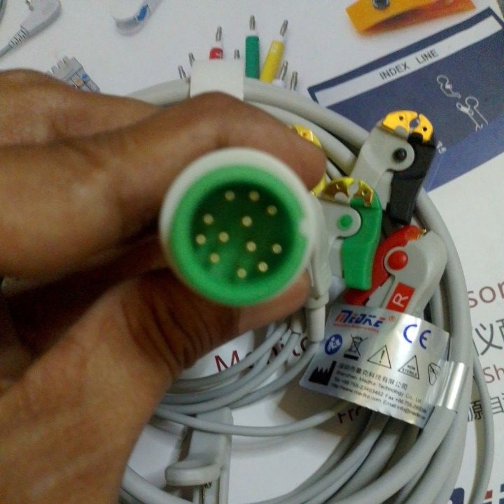 Kabel ECG 12pin 5lead jepit kompatibel comen