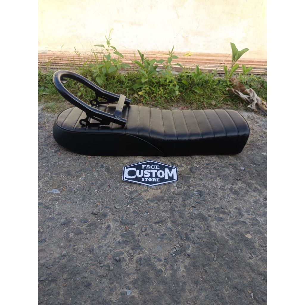 Jok CUstom Motor Japstyle Scrambler Bober Bratstyle Caferacer Satu set dengan Besi U Pendek