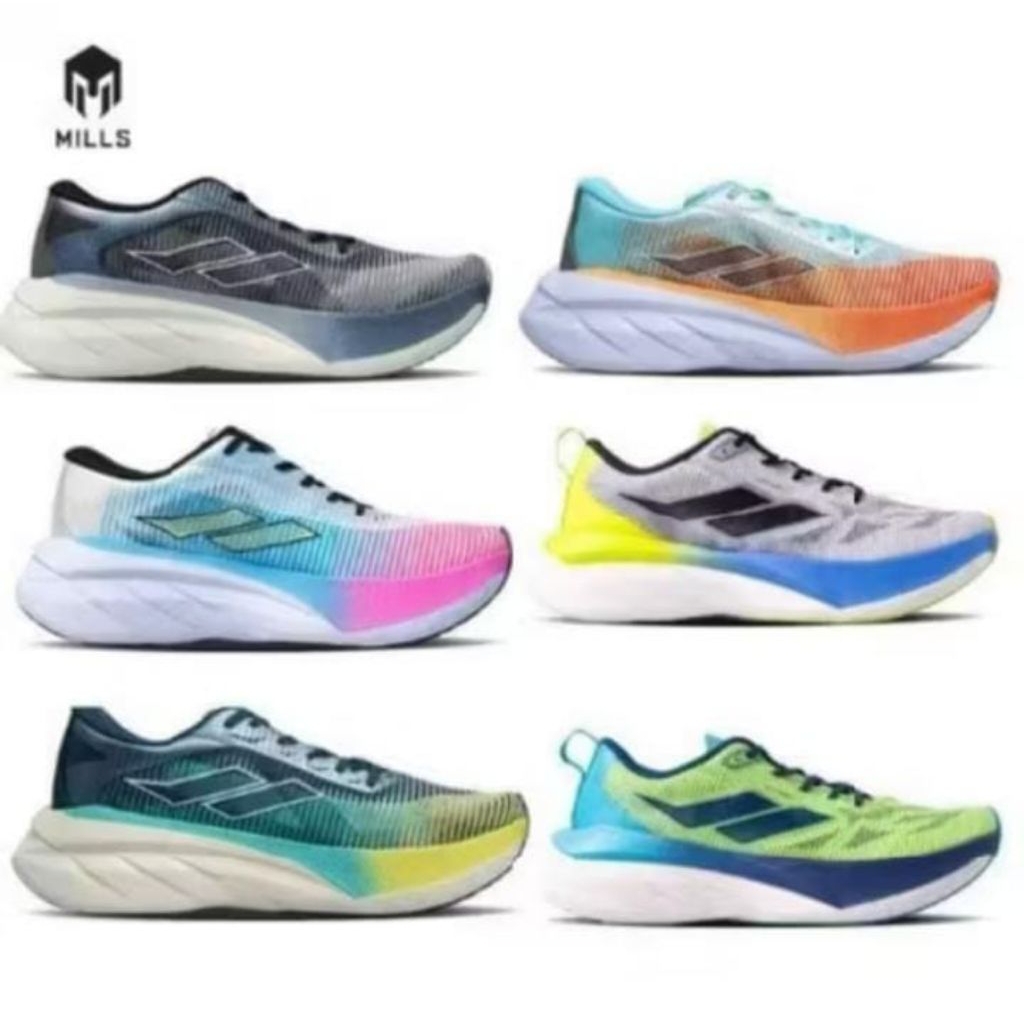 Mills –Enerstrike blitz- black grey, white magenta- Sepatu lari /Running /Trail Run / Basket /BTS Fu