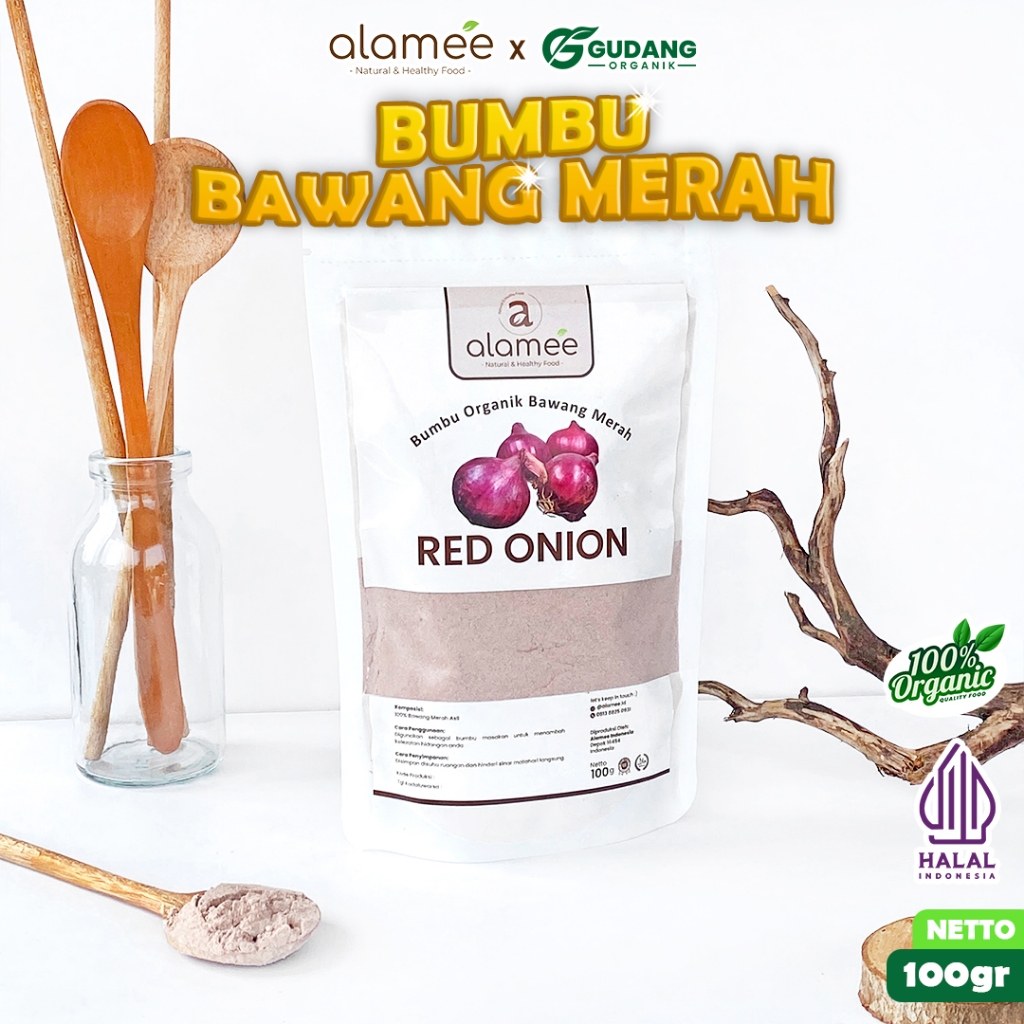 

alamee bumbu organik bawang merah 100 gram rasa tajam bawang alami segar organik murni penyedap rasa