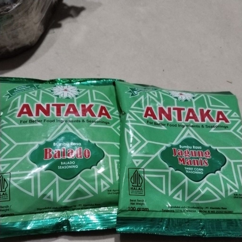 

Bumbu tela-tela antaka rasa balado dan jagung manis, berat 100 g