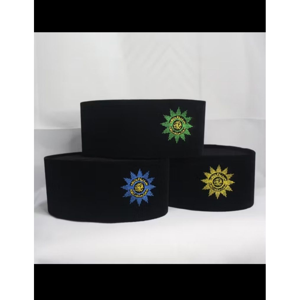 peci songkok hitam logo MUHAMMADIYAH Tinggi 9 CM || ANAK & DEWASA || AC & NON AC