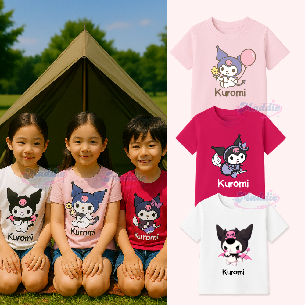 kaos/kaos anak perempuan/baju kuromi anak perempuan/katun/anak perempuan/kaos katun - kuromi