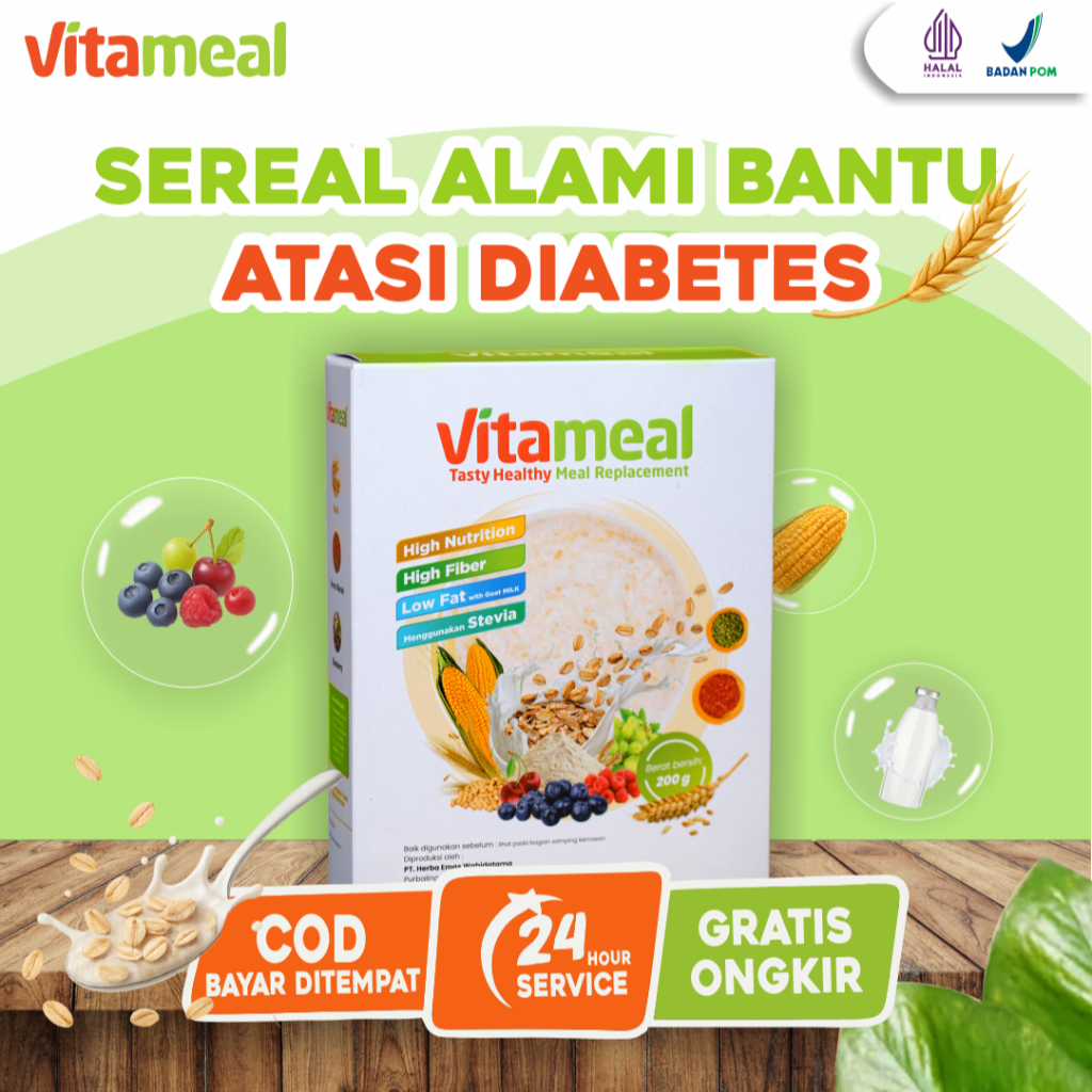 

G&C Vitameal Original Sereal Sehat Mencegah Diabetes Kolesterol dan Turunkan Gula Darah Cocok untuk