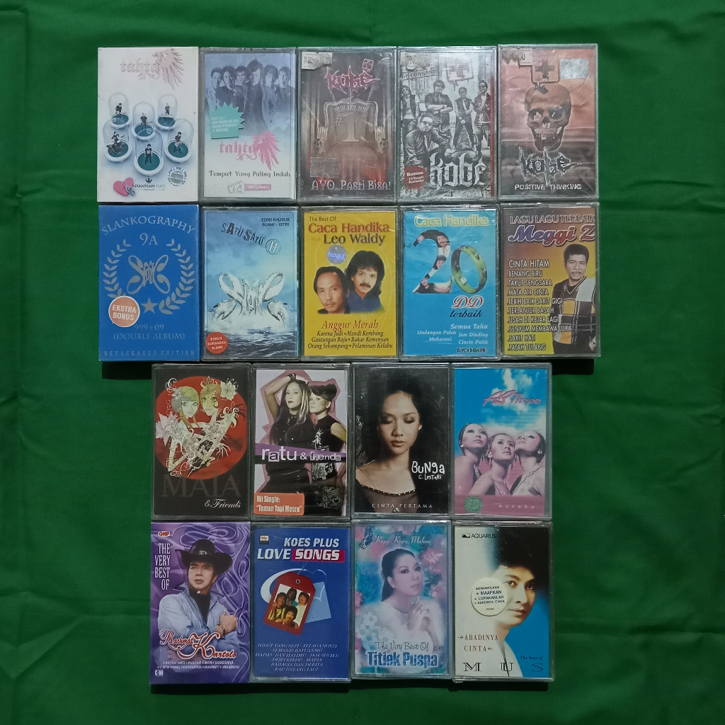 (New Old Stock / NOS) Kaset Pita Original - Segel - Indonesia - Slank / Ratu - Tahta - AB Three - Bu