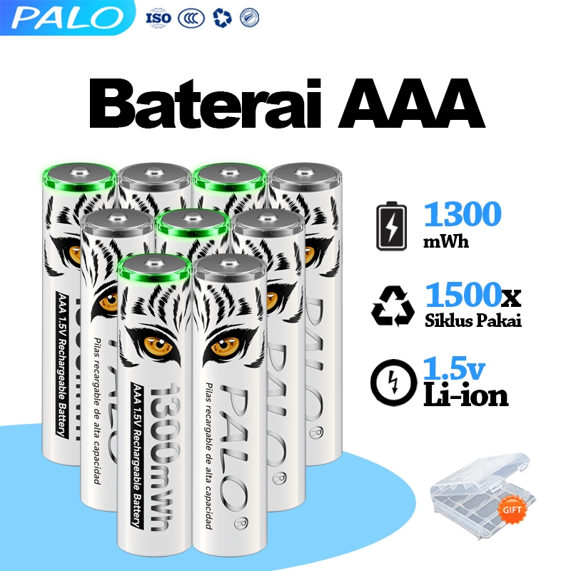 PALO 1.5v Baterai Rechargeable 3A 2pcs/4pcs/8pcs Baterai AAA 1.5V Li-Ion Rechargeable Battery / Bate