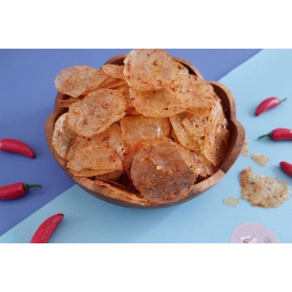 

snack keripik kacang bulat/Kripca koin/Kripca pedas/keripik kaca viral