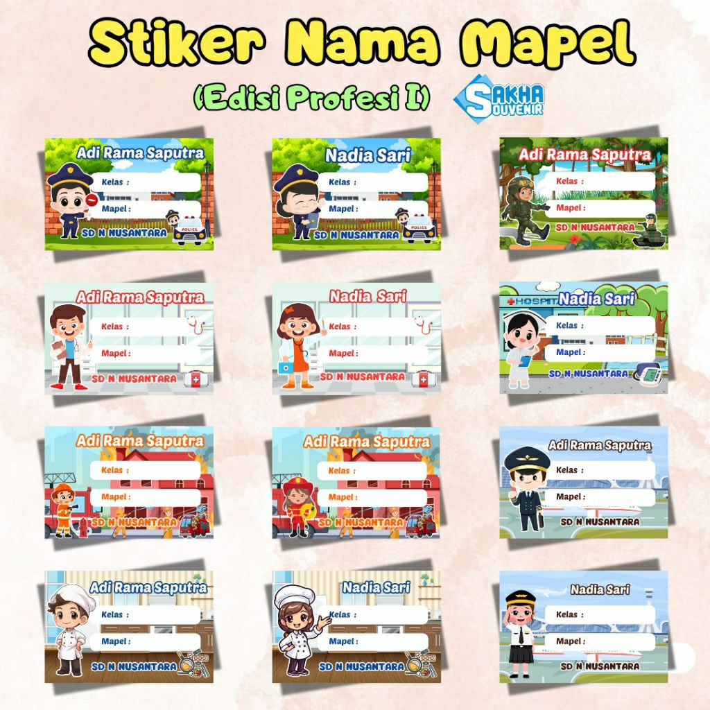 

(Isi 40) Stiker Nama Mapel Buku Pelajaran (Edisi Profesi)