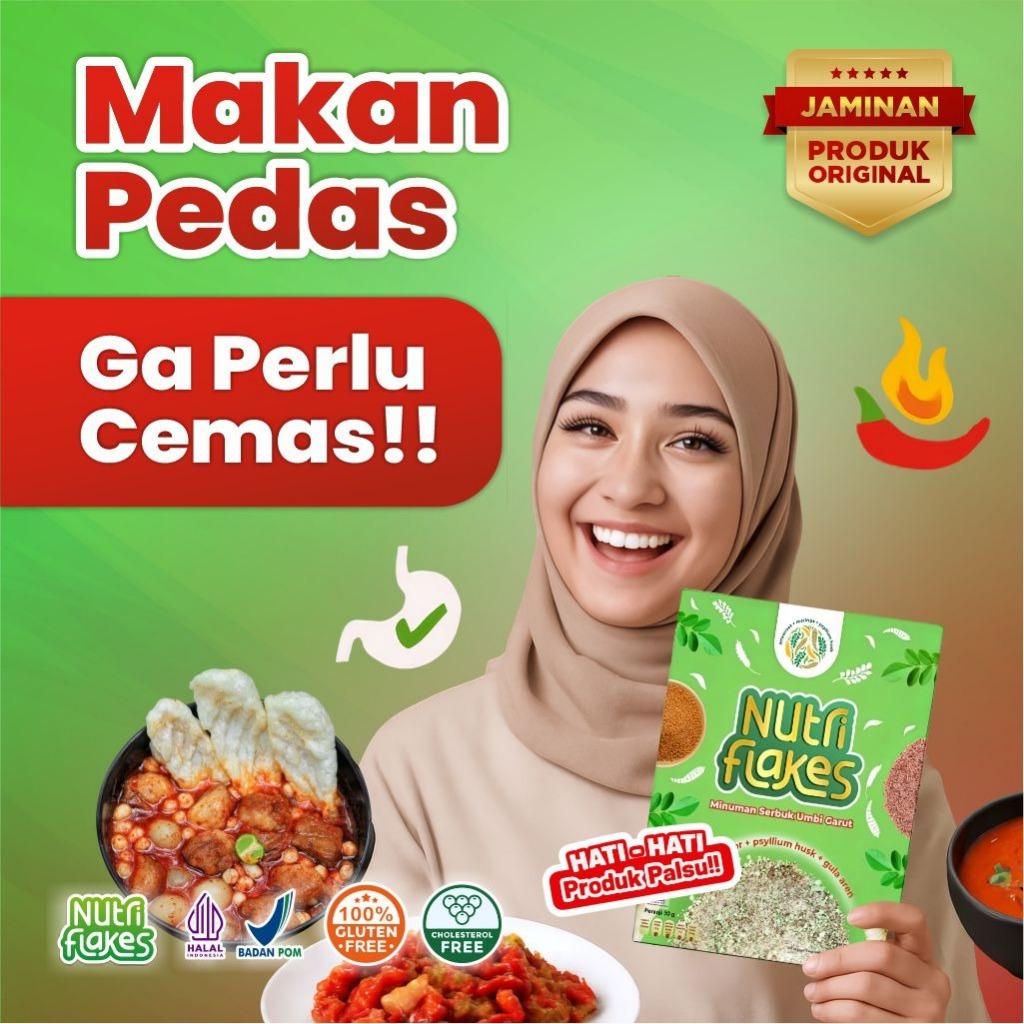 

Sereal Umbi Garut - Solusi Atasi Asam Lambung Maag Kronis Gerd Suplemen Makanan Diet 1 Box Nutriflakes Official