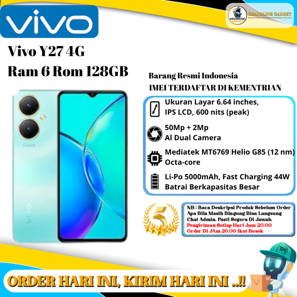 Vivo Y27 5G | 4G Ram 6 Rom 128GB