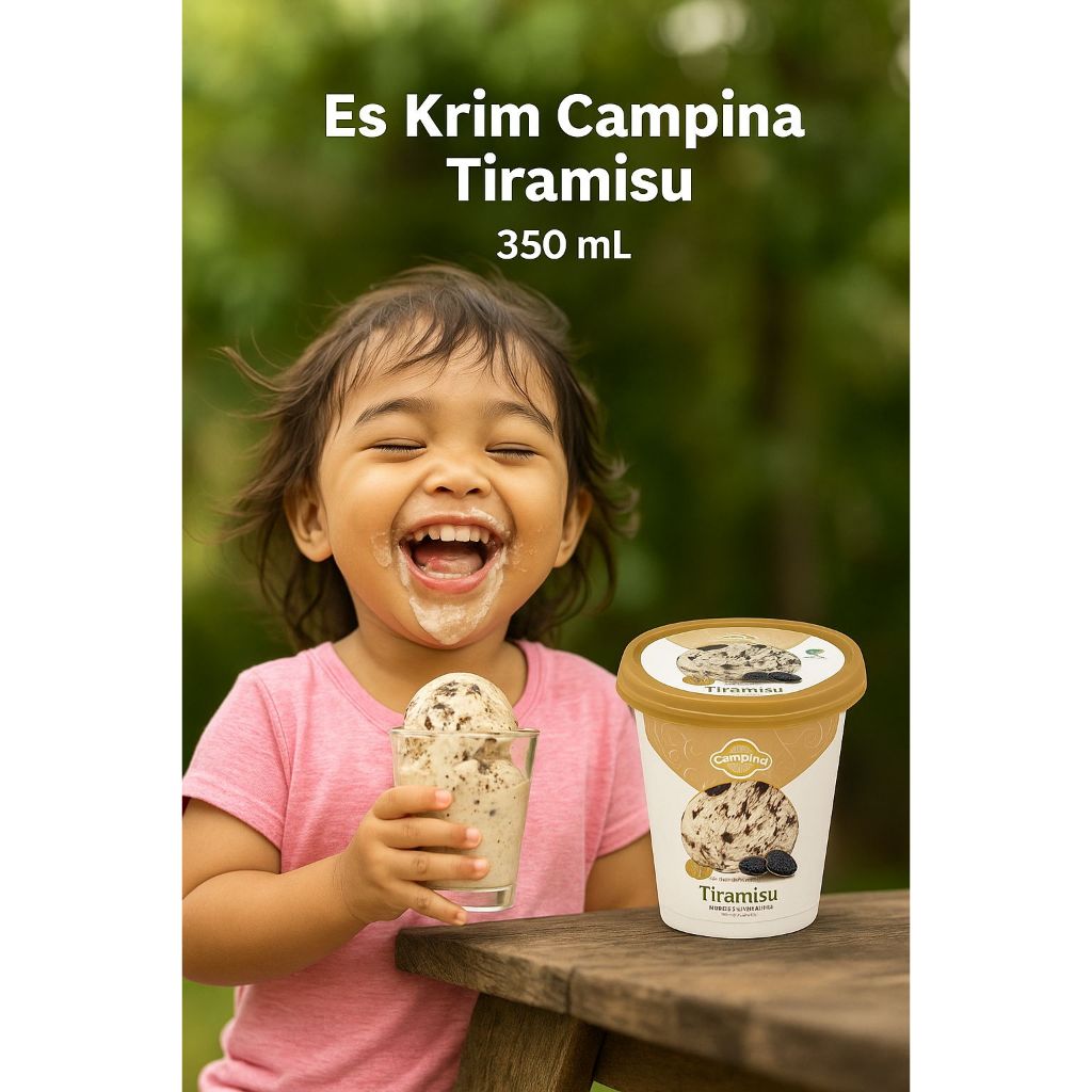 

Es Krim Campina Tiramisu 350ml Es cream cup rasa premium tiramisu yang enak dan creamy