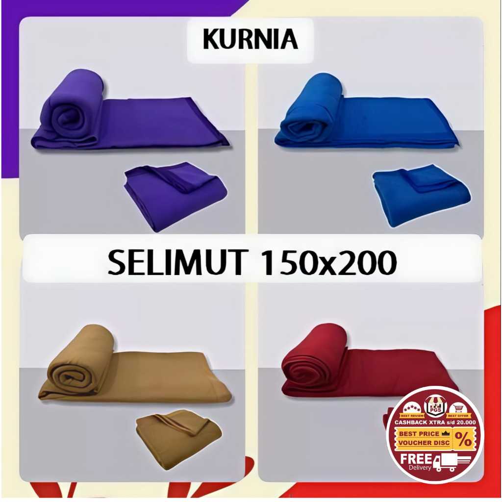 Selimut Polos KURNIA Fleece Yatis Flanel Rumah Sakit Hotel Klinik uk 150x200 160x200 cm Abu2 Grey Be