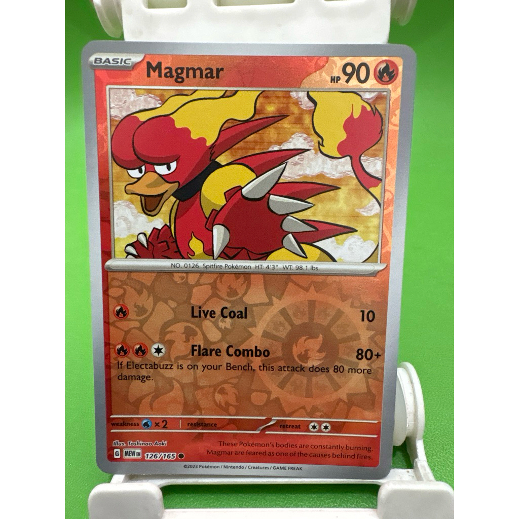 kartu pokemon original reverse holo magmar mew 126/165