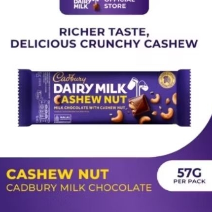 

CADBURY DAIRY MILK CAHSEW NUT 62GR