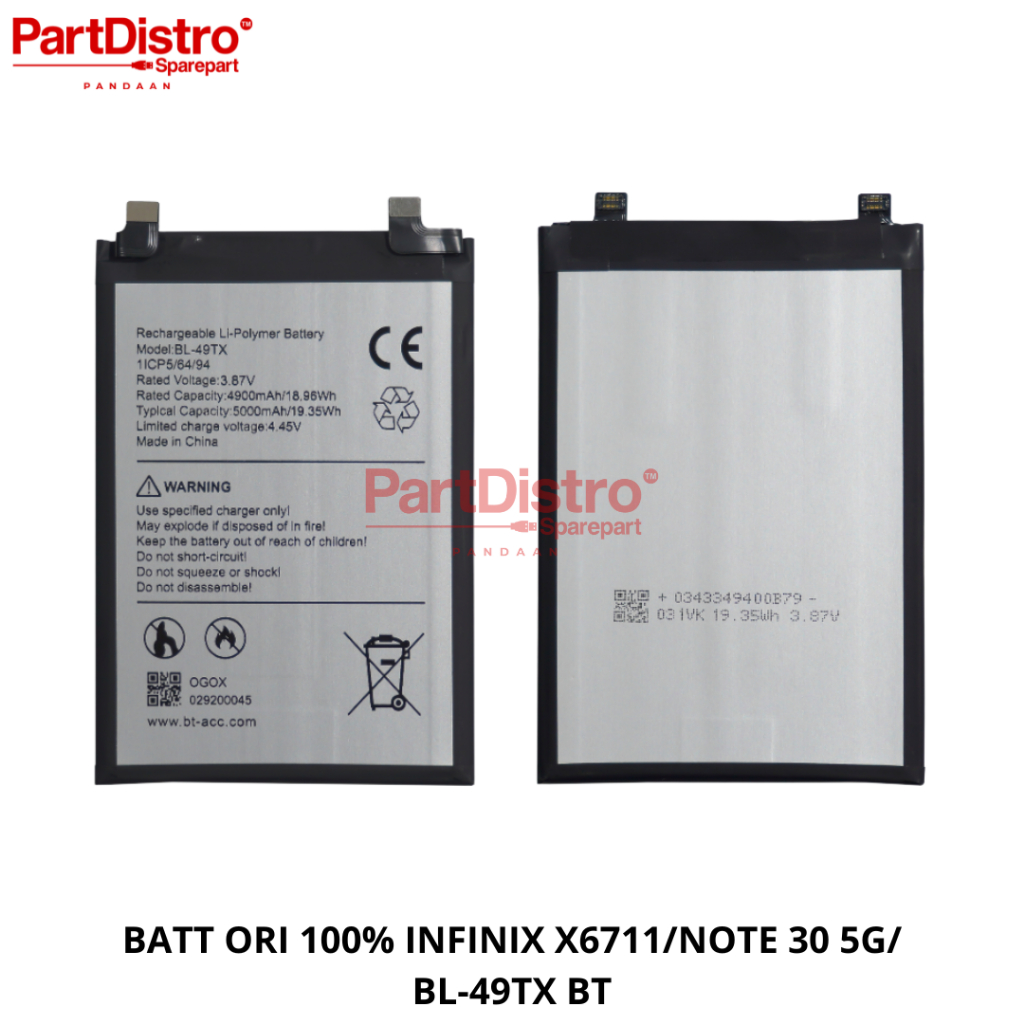 Baterai Untuk INFINIX X6711/NOTE 30 5G/BL-49TX BT Ori 100%