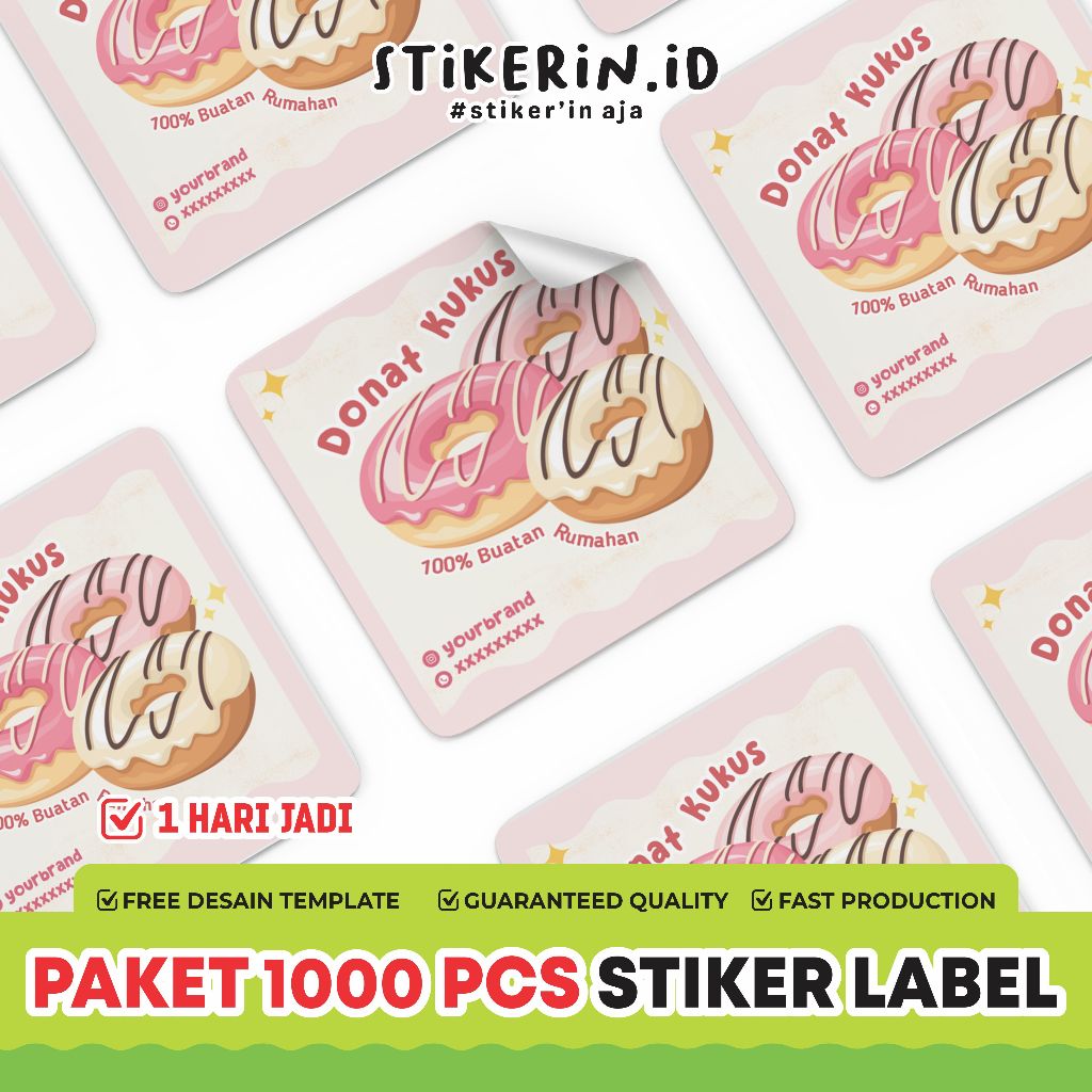

(PRIORITAS 1 HARI PASTI JADI) Stiker Label Kemasan Paket 1000pcs Plus Cutting